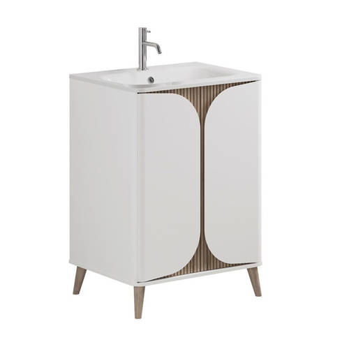 Additional image for Vanity Unit With Basin (600mm, White Matt).