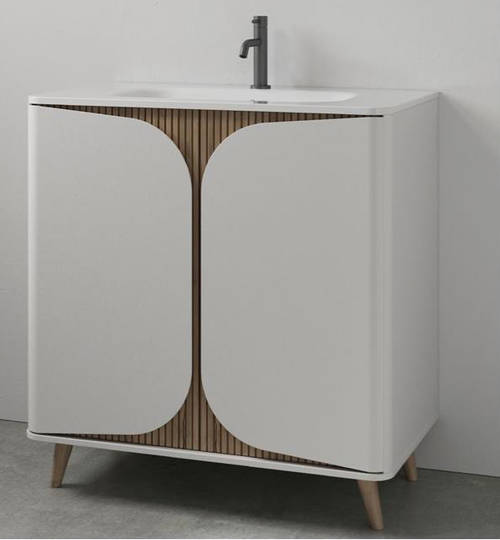 Additional image for Vanity Unit With Basin (600mm, White Matt).