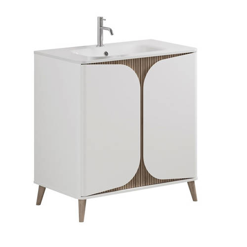 Additional image for Vanity Unit With Basin (800mm, Matt White).