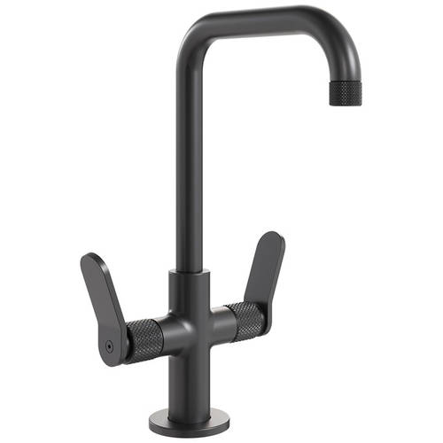 Additional image for Mono Basin Mixer Tap With Lever Handles (Matt Black).