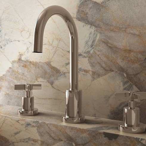 Additional image for 3TH Basin Mixer Tap With Crosshead Handles (Chrome).