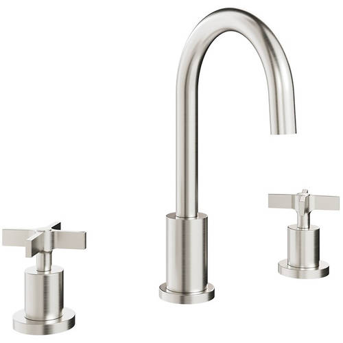 Additional image for 3TH Basin Mixer Tap With Crosshead Handles (Br Metallic).