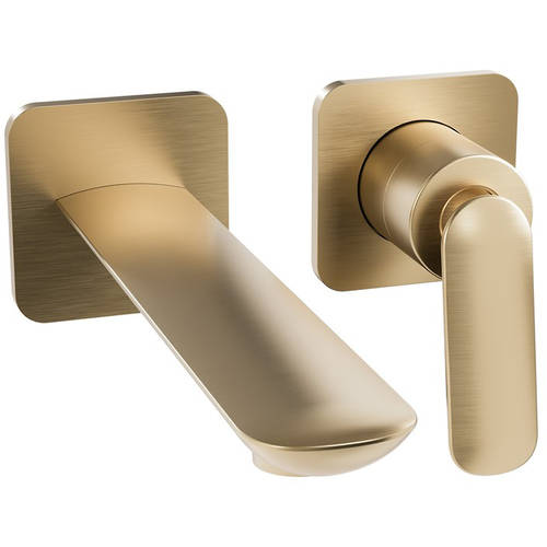 Additional image for Wall Mounted Basin Mixer Tap (Br Brass).