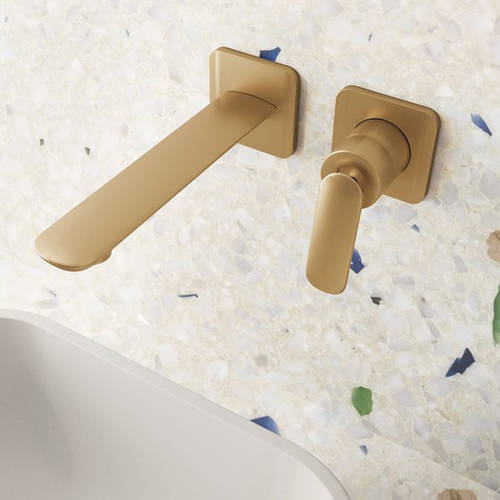 Additional image for Wall Mounted Basin Mixer Tap (Br Brass).