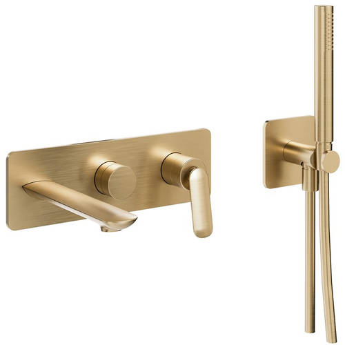 Additional image for Wall-Mounted Bath Shower Mixer Tap (Br Brass).