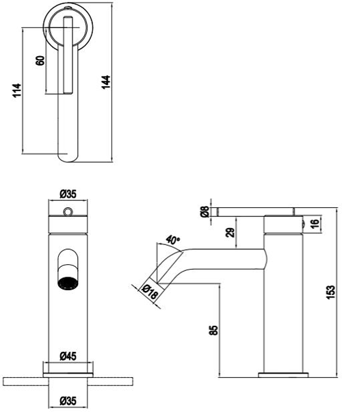 Additional image for Basin Mixer Tap With Lever Handle (Stainless Steel).