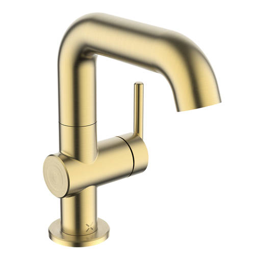 Additional image for Side Lever Basin Mixer Tap (Brushed Brass).