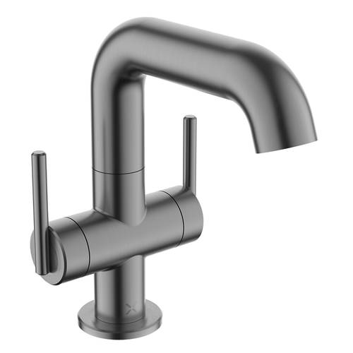 Additional image for Twin Lever Basin Mixer Tap (Slate).