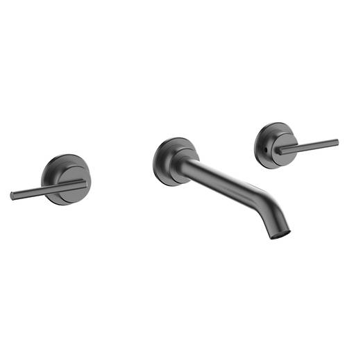 Additional image for Wall Mounted Lever Basin Mixer Tap (Slate, 3 Hole).