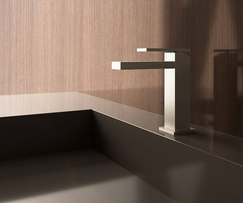 Additional image for Mono Basin Mixer Tap With Lever Handle (Brushed Metallic).