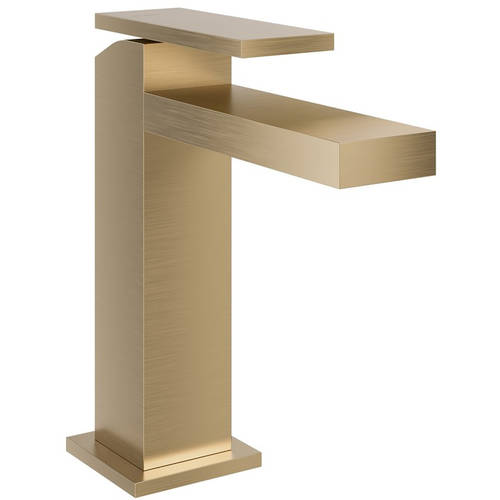 Additional image for Mono Basin Mixer Tap With Lever Handle (Brushed Brass).