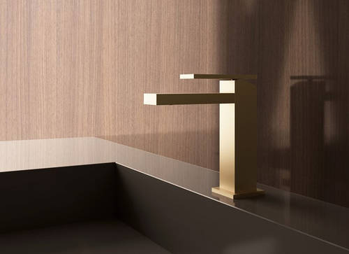 Additional image for Mono Basin Mixer Tap With Lever Handle (Brushed Brass).