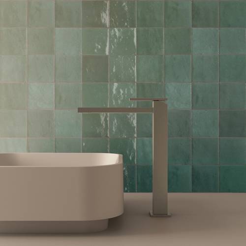 Additional image for Tall Basin Mixer Tap With Lever Handle (Brushed Metallic).