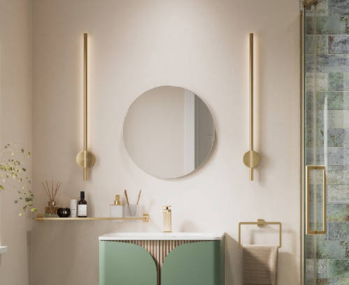 Additional image for Wall Mounted Pillar Light (Brushed Brass).