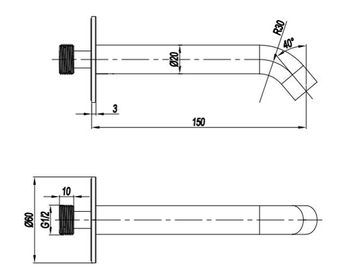 Additional image for Bath Or Basin Spout (Brushed Brass).