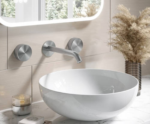 Additional image for Wall Mounted Basin Mixer Tap (Stainless Steel).