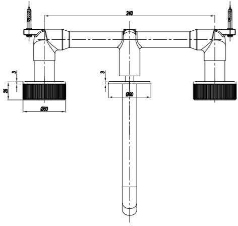 Additional image for Wall Mounted Basin Mixer Tap (Stainless Steel).