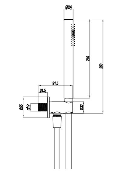 Additional image for Shower Handset & Bracket Outlet (Stainless Steel).