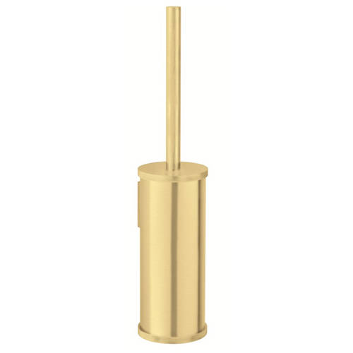 Additional image for Wall Mounted Toilet Brush & Holder (Brushed Brass).