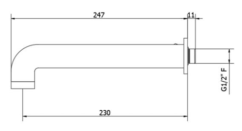 Additional image for Bath Spout (Matt Black).