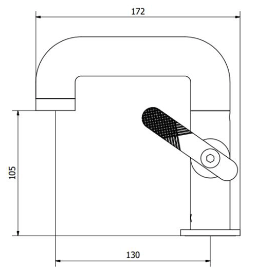 Additional image for Basin Mixer Tap With Lever Handle (Matt Black).