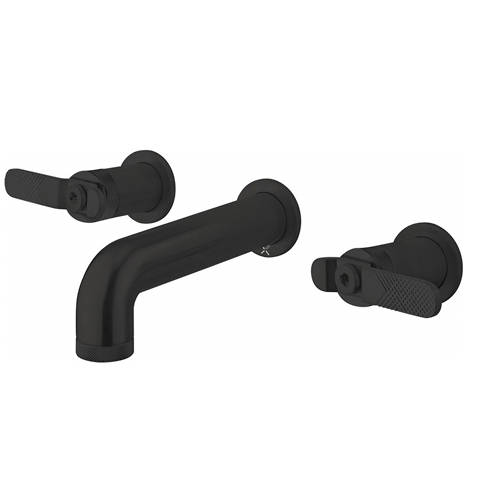 Additional image for Three Hole Wall Mounted Basin Mixer Tap (Matt Black).