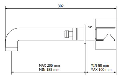 Additional image for Three Hole Wall Mounted Basin Mixer Tap (Matt Black).