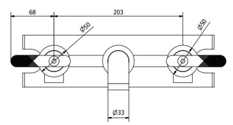 Additional image for Three Hole Wall Mounted Basin Mixer Tap (Matt Black).