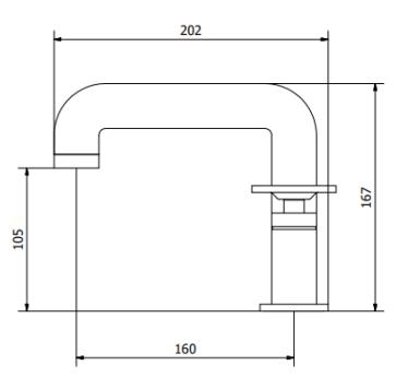 Additional image for Three Hole Deck Mounted Basin Mixer Tap (Brushed Brass).