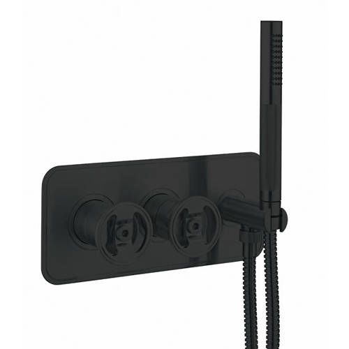 Additional image for Shower Valve With Handset (2-Way, Matt Black).