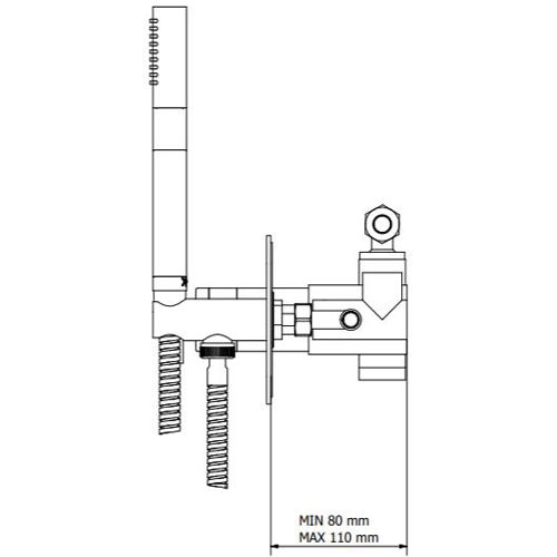 Additional image for Shower Valve With Handset (2-Way, Brushed Brass).