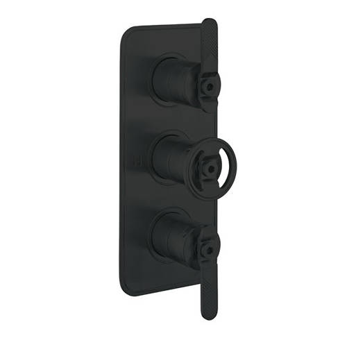 Additional image for Thermostatic Shower Valve (3 Outlets, Matt Black).