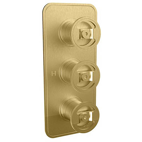 Additional image for Thermostatic Shower Valve (2 Outlets, Brushed Brass).