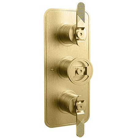 Additional image for Thermostatic Shower Valve (2 Outlets, Brushed Brass).