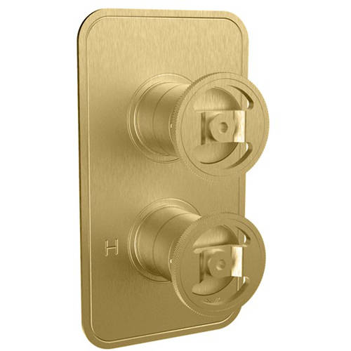 Additional image for Thermostatic Shower Valve (3 Outlets, Brushed Brass).