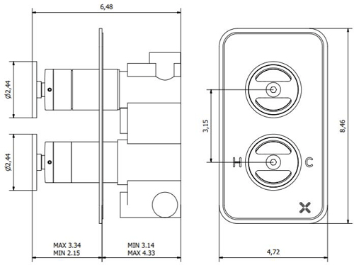 Additional image for Thermostatic Shower Valve (3 Outlets, Brushed Brass).