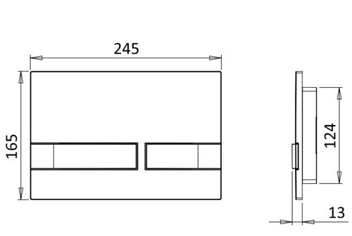 Additional image for Flush Plate With Dual Buttons (NEW - Br Bronze).