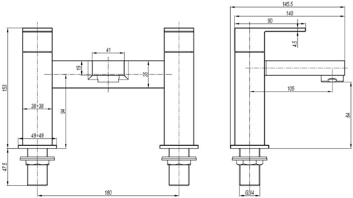 Additional image for Basin & Bath Filler Tap Pack (Brushed Stainless Steel).