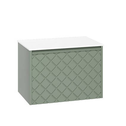 Additional image for Wall Hung Vanity Unit & White Top (700mm, Sage Green).