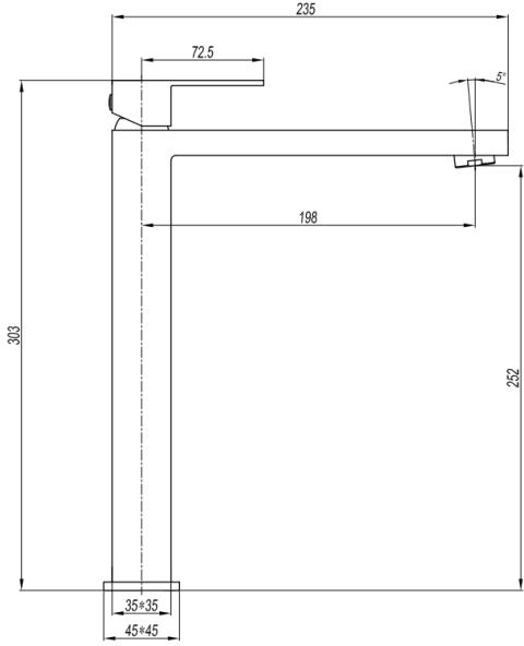 Additional image for Tall Basin Mixer Tap (Chrome).