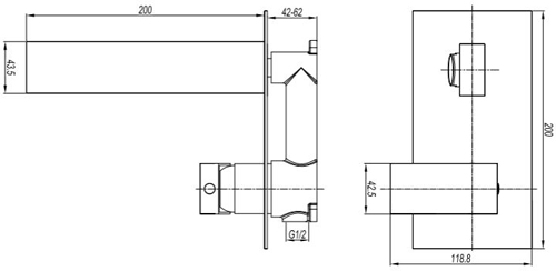 Additional image for Wall Mounted Basin Mixer Tap (Brushed Brass).