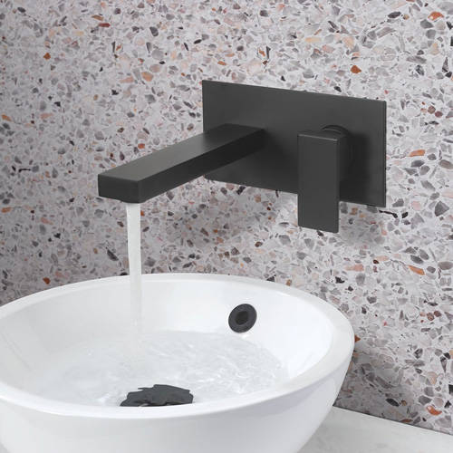 Additional image for Wall Mounted Basin Mixer Tap (Matt Black).