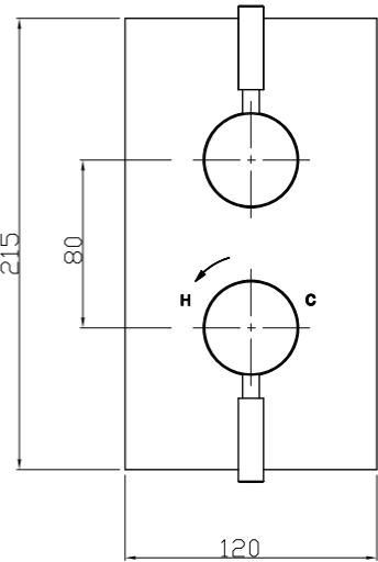 Additional image for Thermostatic Shower Valve (1 Outlet, Chrome).