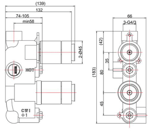 Additional image for Thermostatic Shower Valve (1 Outlet, Chrome).