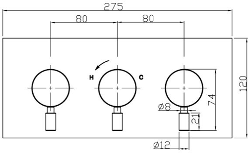 Additional image for Thermostatic Shower Valve With 3 Outlets & Diverter.