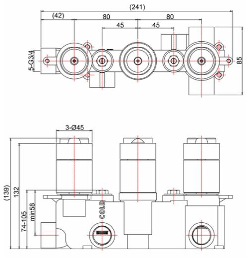 Additional image for Thermostatic Shower Valve With 3 Outlets & Diverter.