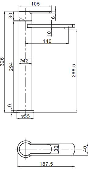 Additional image for Tall Basin Mixer Tap (Chrome).