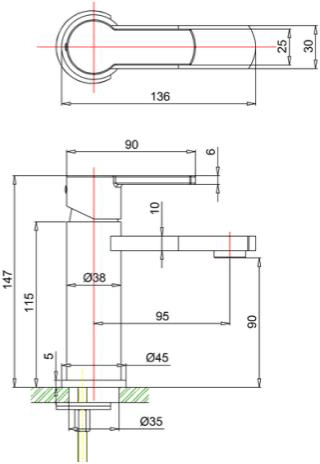 Additional image for Mini Basin Mixer Tap (Chrome).