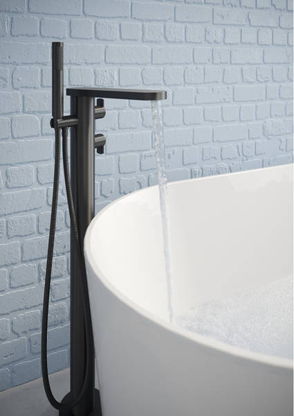 Additional image for Floor Standing Thermostatic Bath Shower Mixer Tap (M Black).