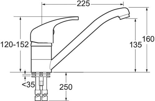 Additional image for Single Lever Kitchen Tap (Chrome).